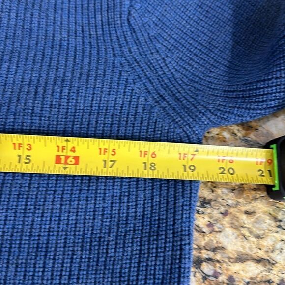 Magaschoni Man Virgin Wool Turtleneck Ribbed Knit Sweater In Blue Size S - Picture 7 of 9